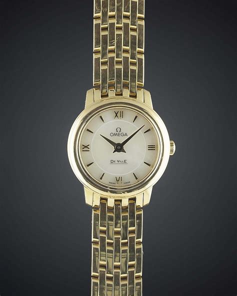 omega solid gold watch|omega gold watch women.